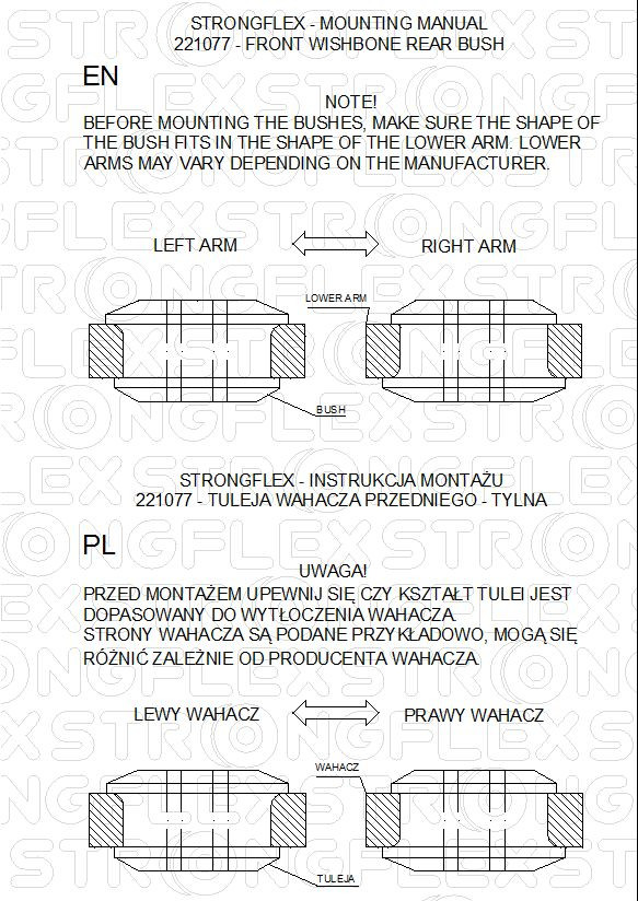 Front suspension bush kit SPORT - Image 2