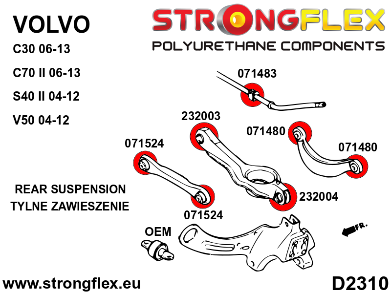 Rear suspension bush kit SPORT - Image 2