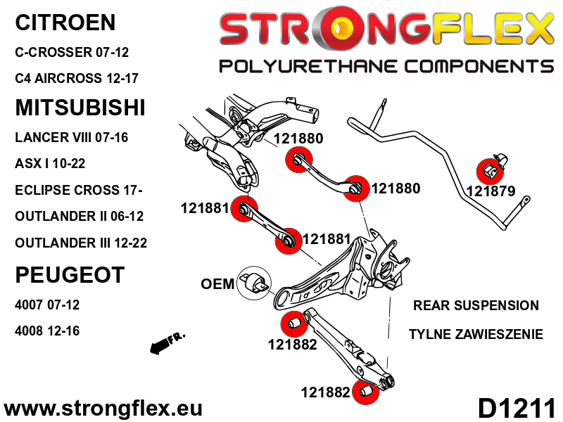 Rear suspension bush kit SPORT - Image 2