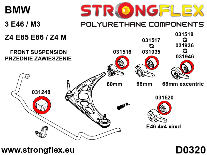 Front wishbone bush - centric 66mm SPORT - Image 2