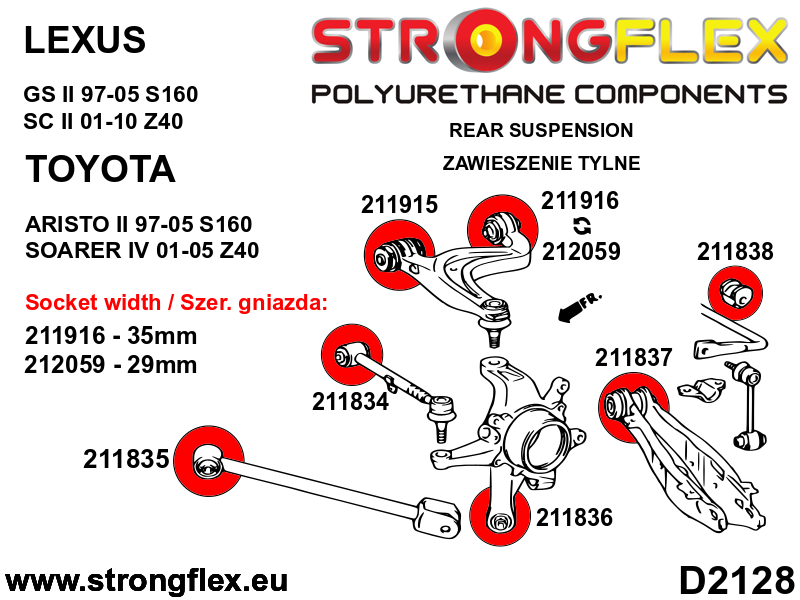 Rear upper arm - rear bush 29mm SPORT - Image 2
