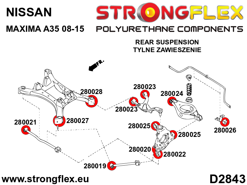 Rear suspension bush kit SPORT - Image 2