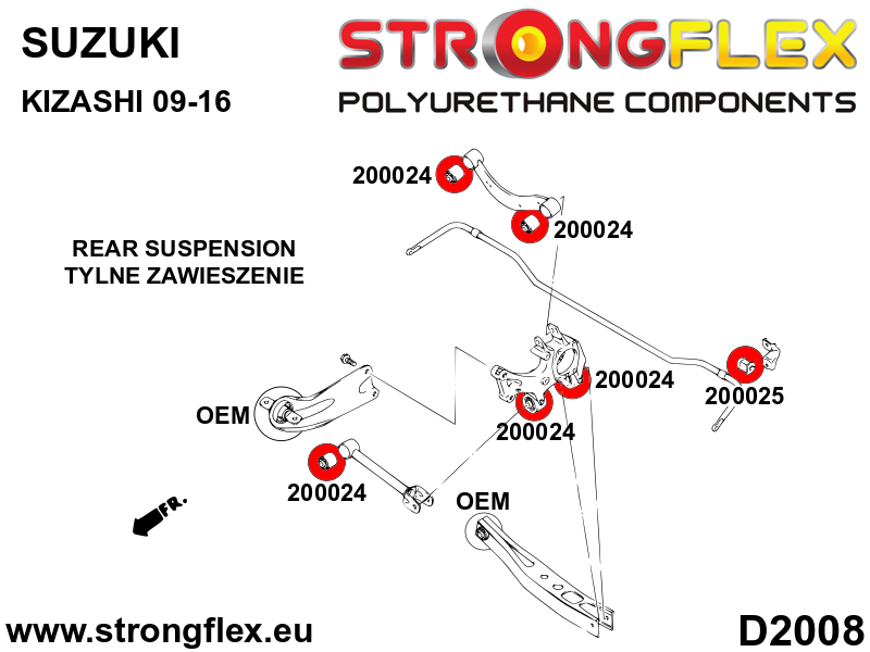 Rear suspension bush kit SPORT - Image 2