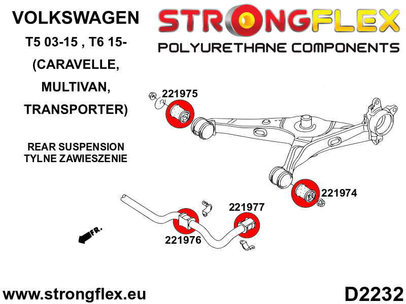 Rear suspension bush kit SPORT - Image 2