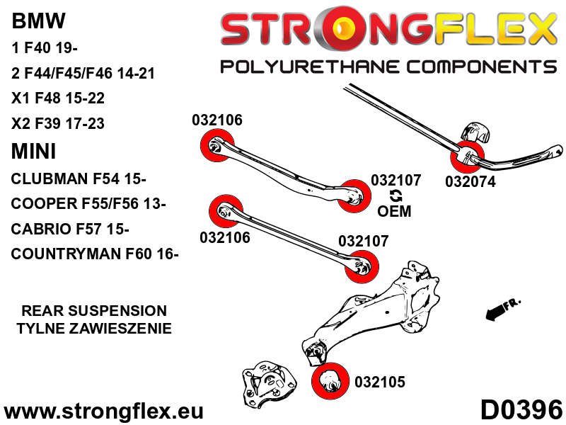 Rear suspension bush kit SPORT - Image 2