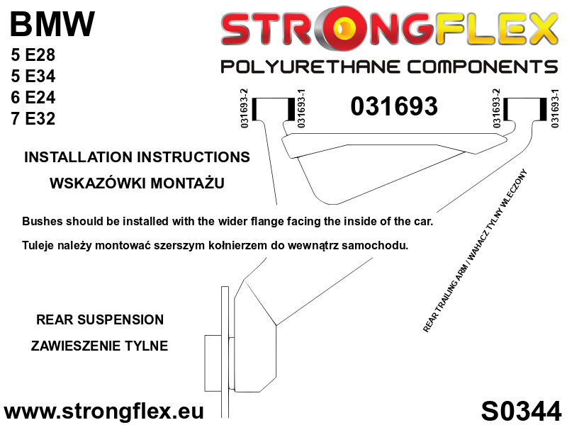 Rear suspension bush kit SPORT - Image 4