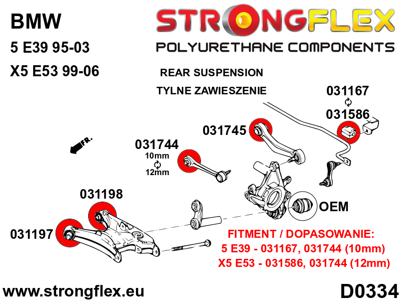 Rear suspension bush kit SPORT - Image 2