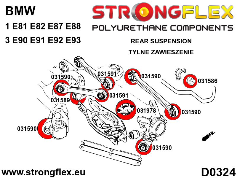 Rear suspension bush kit SPORT - Image 5