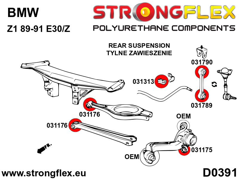 Rear suspension bush kit SPORT - Image 2