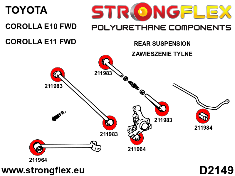 Rear suspension bush kit SPORT - Image 2