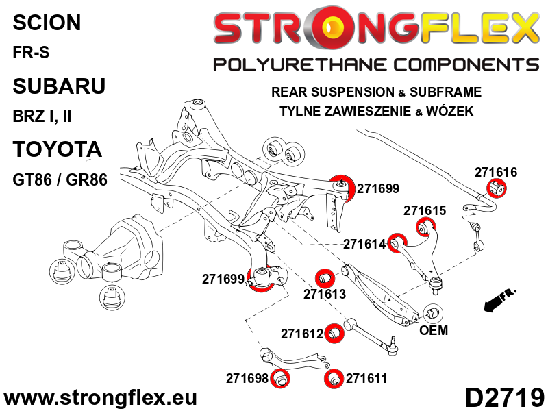 Rear suspension bush kit SPORT - Image 2