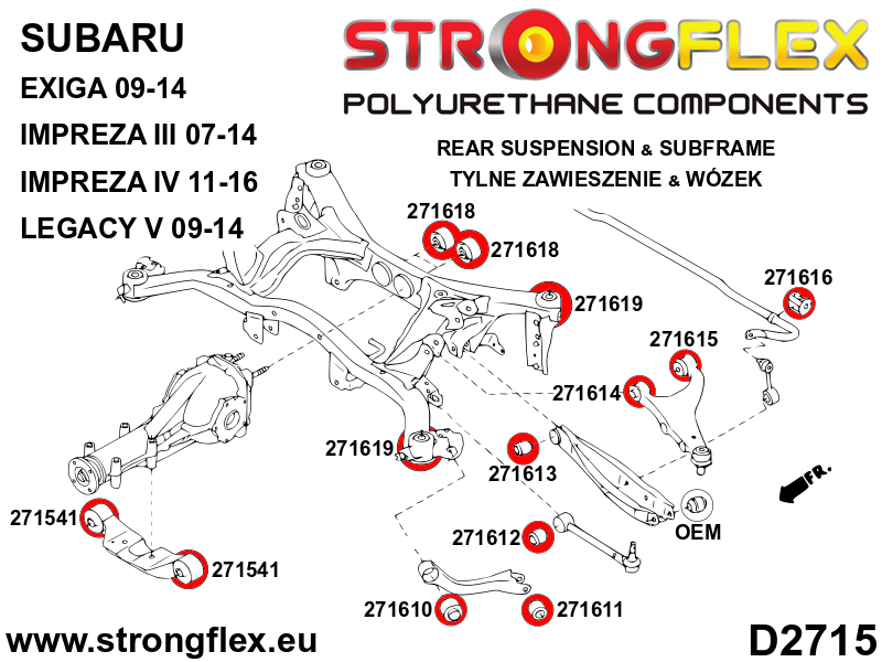 Rear subframe bush kit - Image 2