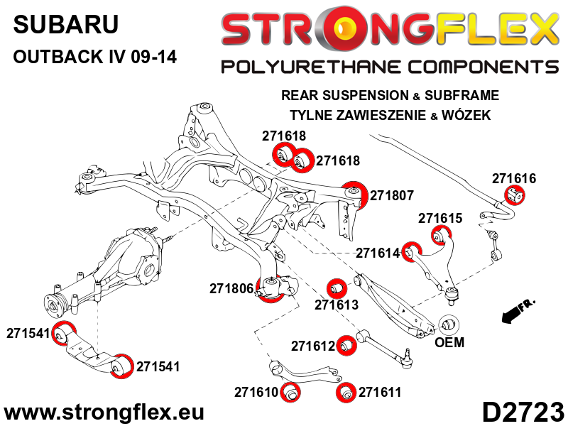 Rear subframe bush kit SPORT - Image 3