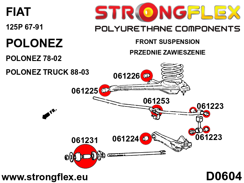 Front suspension bush kit SPORT - Image 2