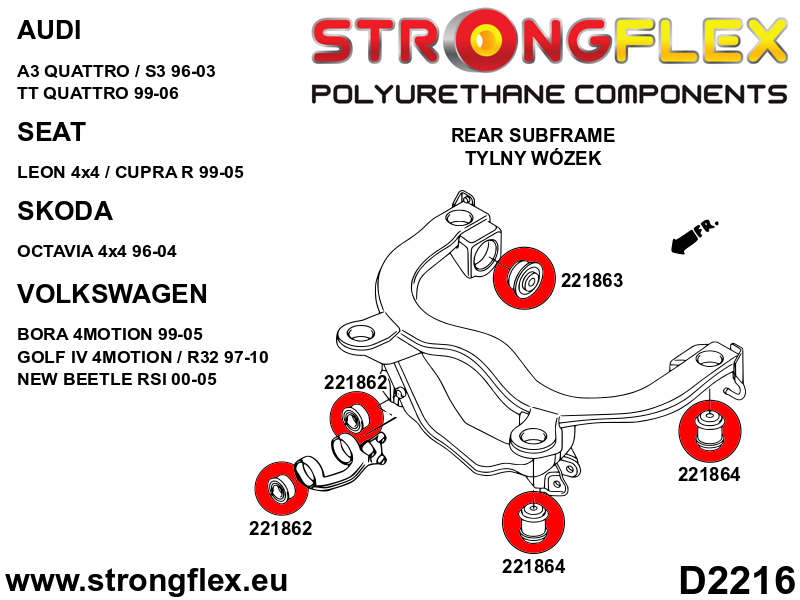 Rear subframe bush kit SPORT - Image 2
