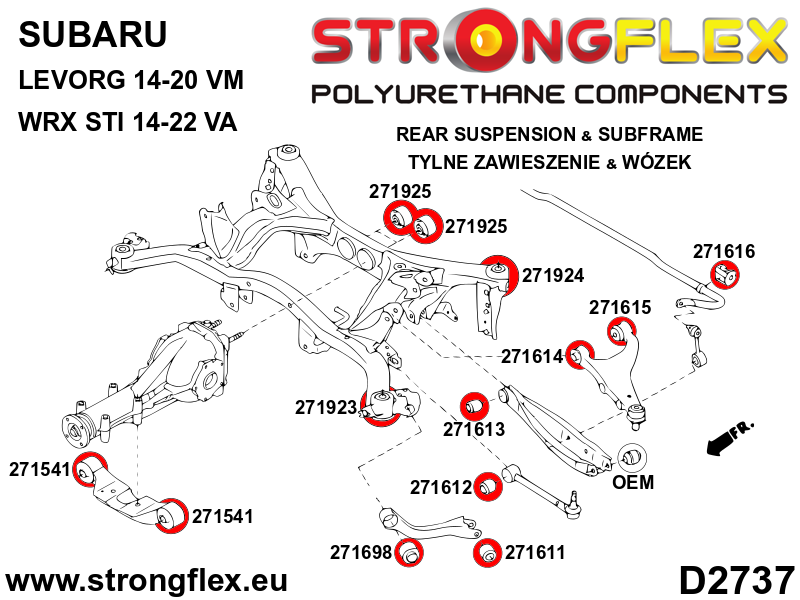 Rear suspension bush kit SPORT - Image 4