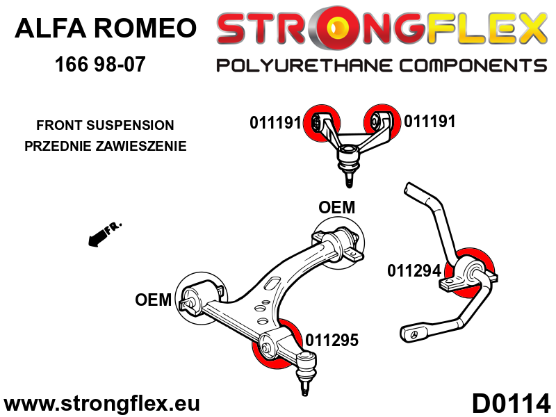 Front upper arm bush kit eccentric SPORT - Image 2