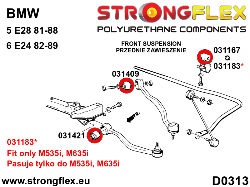 Front suspension bush kit SPORT - Image 2