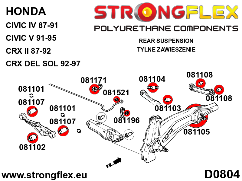 Rear suspension bush kit SPORT - Image 2