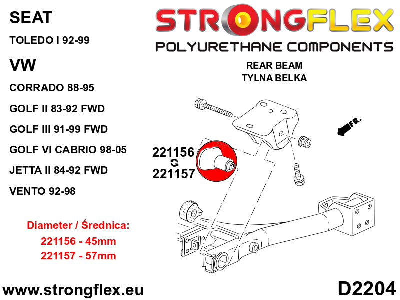 Rear subframe bush 45mm - Image 2