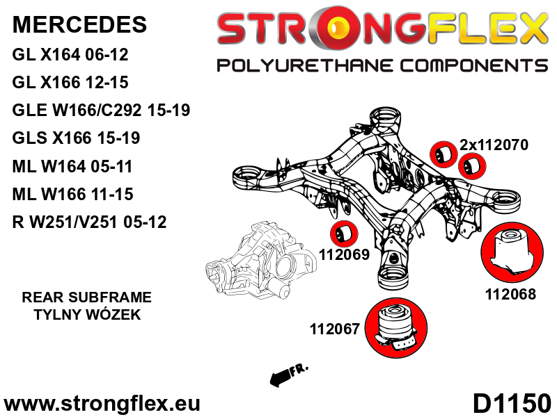 Rear subframe bush kit SPORT - Pilt 2