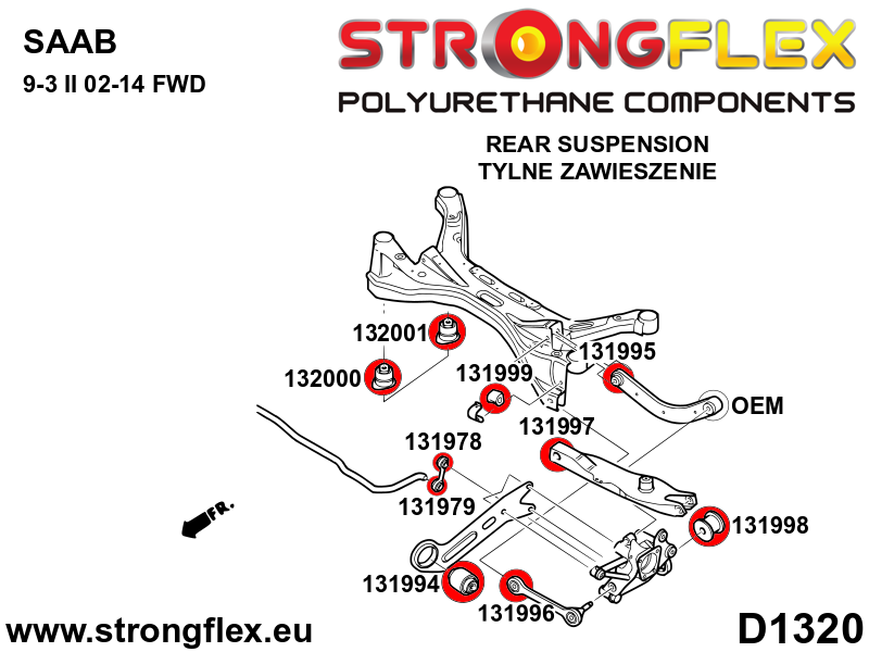 Rear subframe bush kit SPORT - Image 2