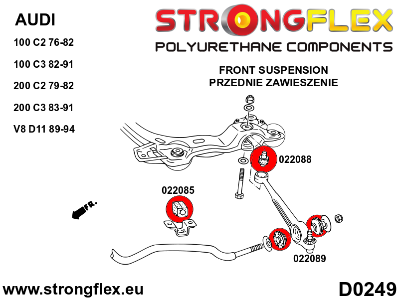 Front suspension bush kit SPORT - Image 2