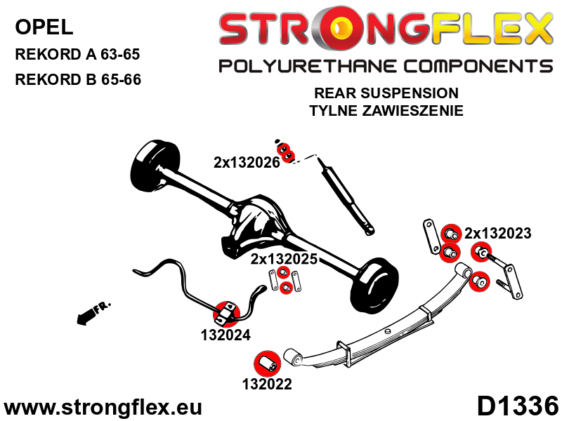Rear suspension bush kit SPORT - Image 2