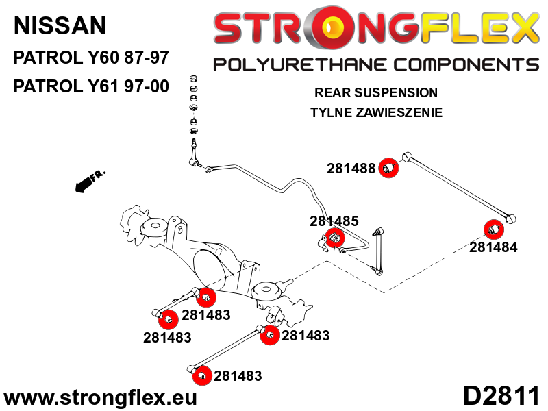 Rear suspension bush kit SPORT - Image 2