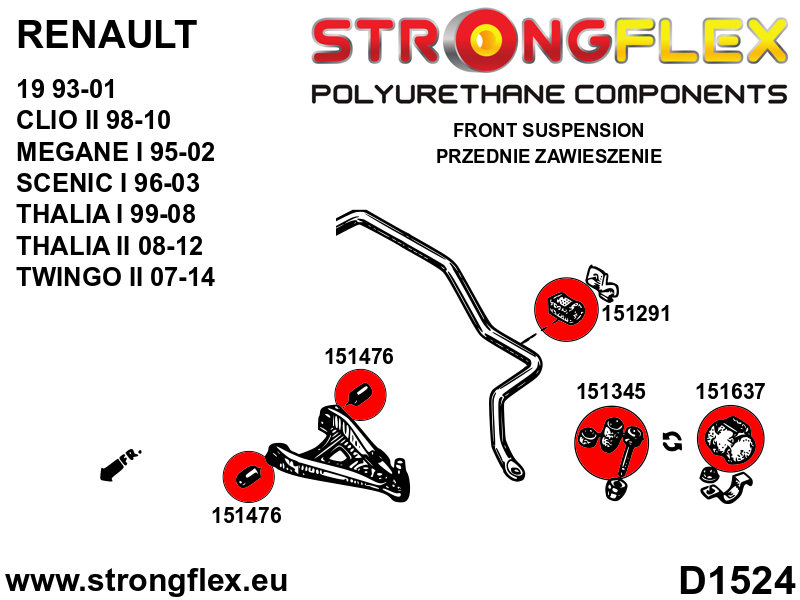 Front suspension bush kit SPORT - Image 2