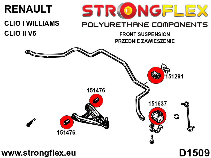 Front suspension bush kit SPORT - Image 2