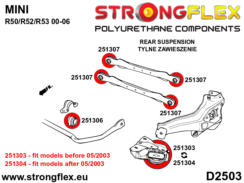 Rear trailing arm bush 60mm SPORT - Image 3