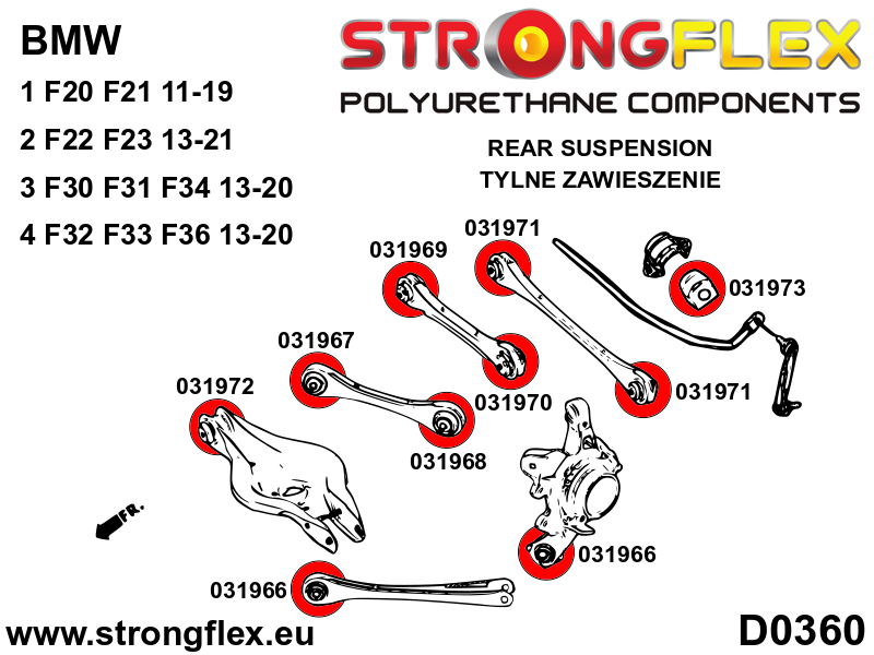Rear suspension bush kit SPORT - Image 2