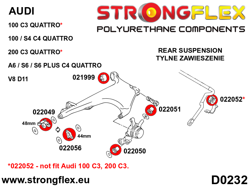 Tagumine alumine õõtshoob – eesmine puks 44mm SPORT - Pilt 2