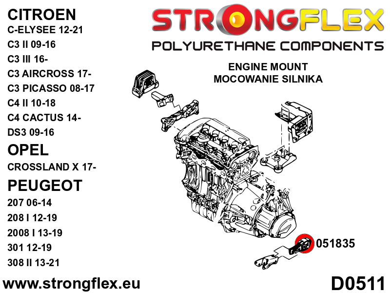 Tagumine alumine mootor kinnitus sisend SPORT - Pilt 2